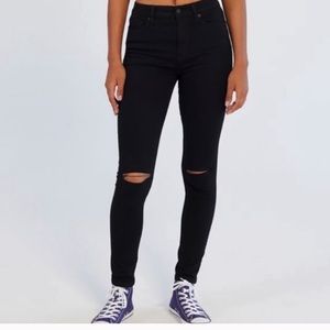 BDG twig high rise black jeans with knee rips